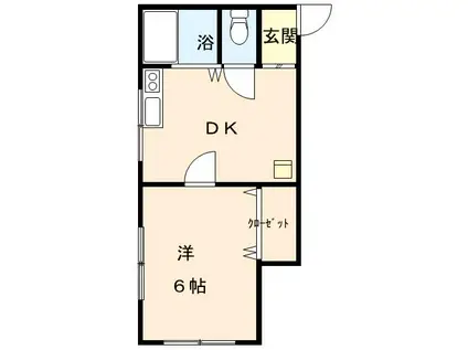 S・K・T三河(1DK/2階)の間取り写真