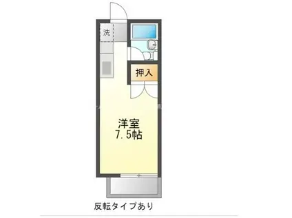 プリンスヒルA(ワンルーム/2階)の間取り写真