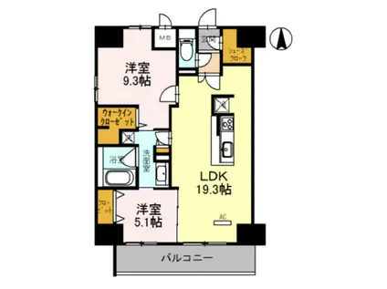 グラン ラヴィ レジデンス(2LDK/13階)の間取り写真