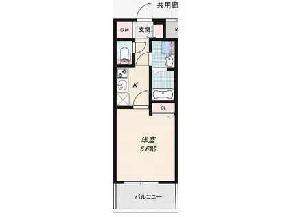 ベイサイドパークOSAKAサウスレジデンシス(1K/12階)の間取り写真