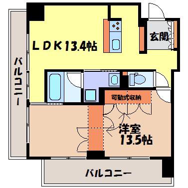 アーデン泉プレミア(1LDK/10階)の間取り写真
