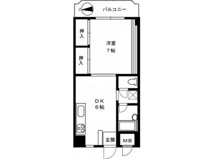 第5松本ビル(1DK/4階)の間取り写真