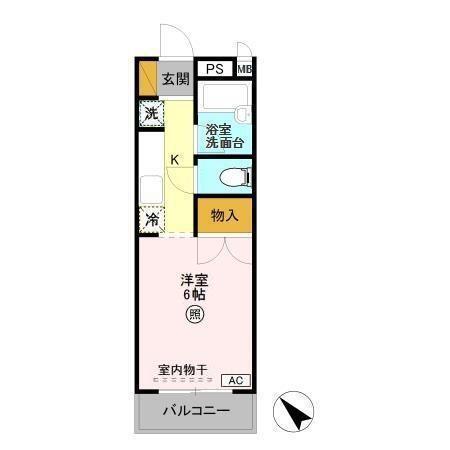オプスマロニエ(1K/2階)の間取り写真