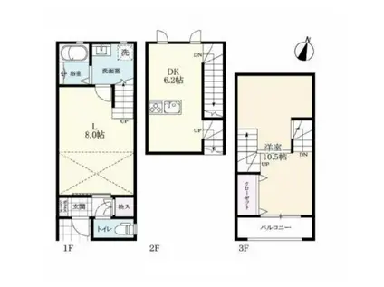 ロワイヤルアイランド長神田IV(1LDK/1階)の間取り写真