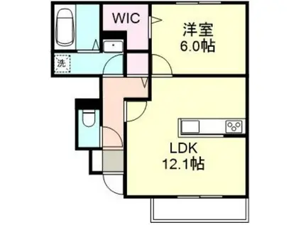 シスピエール(1LDK/1階)の間取り写真