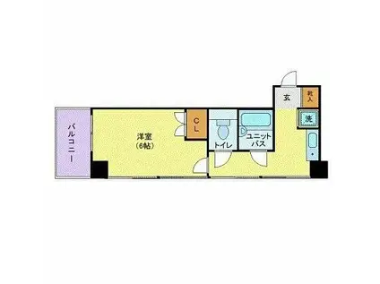 ラング・タワー京橋(1K/4階)の間取り写真