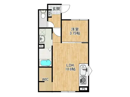 シャインラッシュI(1LDK/1階)の間取り写真