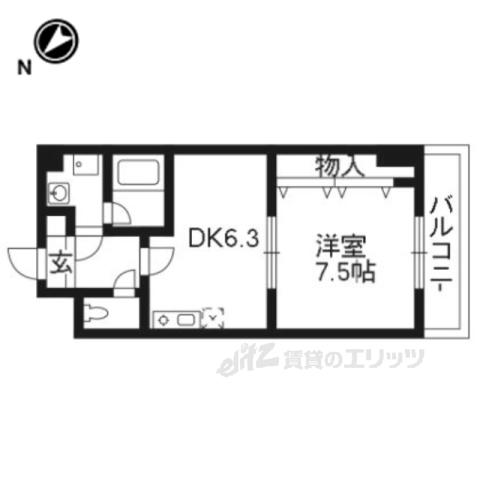 SION(1DK/2階)の間取り写真