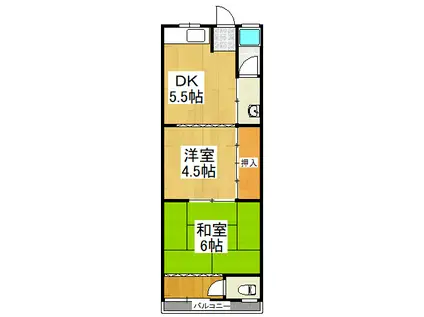 ひとみマンション(2DK/1階)の間取り写真