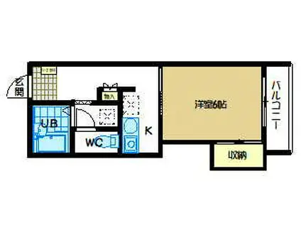 アンビュロー(1K/2階)の間取り写真