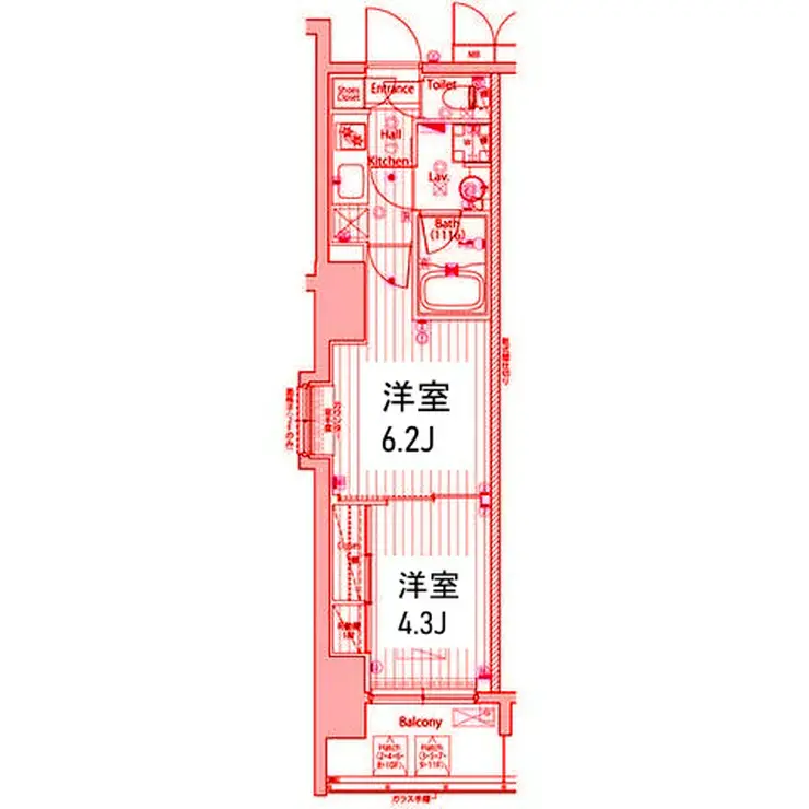ガーラ横濱関内グランドステージ 7階階 間取り