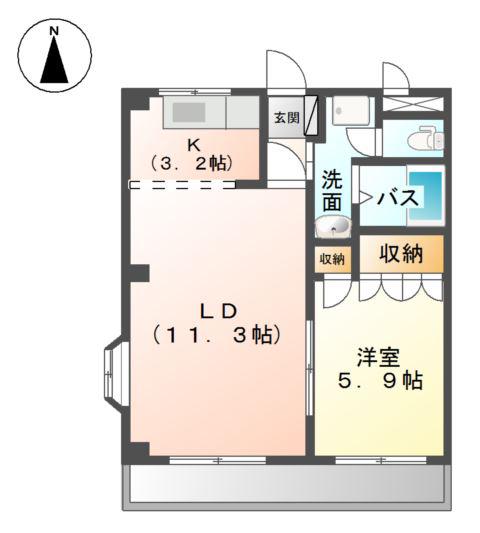 グランシャリオ(1LDK/1階)の間取り写真
