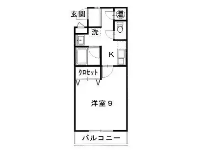 ワンズホーム錦町(1K/4階)の間取り写真