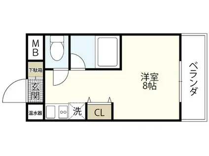 新第1田中興産ビル(ワンルーム/2階)の間取り写真