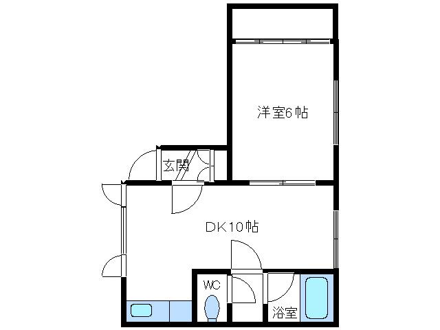 アーバンパレス雅(1DK/2階)の間取り写真