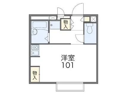 レオパレスクレール湘南台(1K/2階)の間取り写真