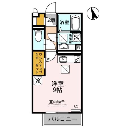 クレール出島(ワンルーム/1階)の間取り写真