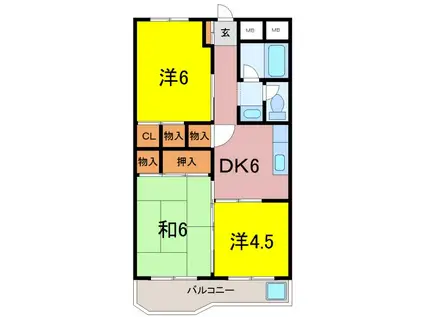 MTTビル(3DK/3階)の間取り写真