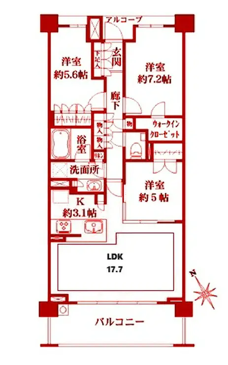 ザ・パークハウス東戸塚レジデンス 9階階 間取り