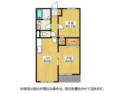 サニーパークハイツ(2LDK/2階)の間取り写真