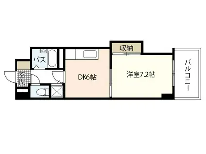 AUBE舟入本町(1DK/8階)の間取り写真