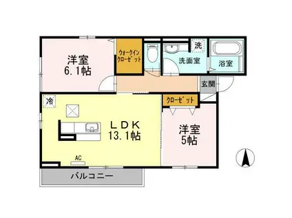 ARBOR(2LDK/1階)の間取り写真