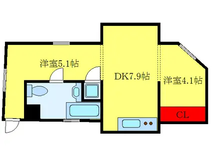 BLOCCO(1LDK/4階)の間取り写真