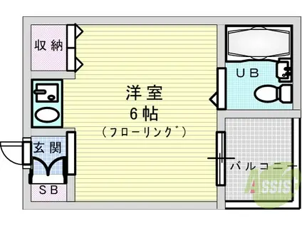 ハイツタケイ(ワンルーム/3階)の間取り写真
