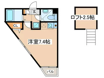 ヴィラージュ西生田(ワンルーム/1階)の間取り写真