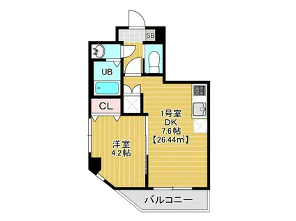 カイテキースV(1DK/5階)の間取り写真