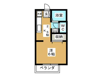 サンガーデンシミズ A(ワンルーム/1階)の間取り写真