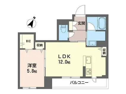 SHMノア メゾン(1LDK/1階)の間取り写真