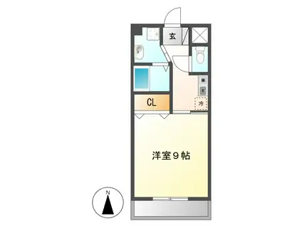 サンハイツ名取II(1K/3階)の間取り写真