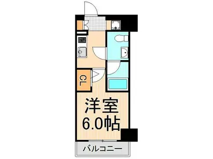 メインステージ北千住III(1K/2階)の間取り写真