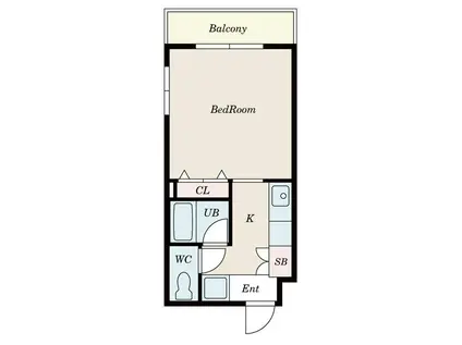 ウエスト(1K/3階)の間取り写真