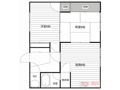 コーポイーグル(2DK/2階)の間取り写真