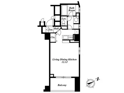 セントラルクリブ六本木III棟(ワンルーム/8階)の間取り写真