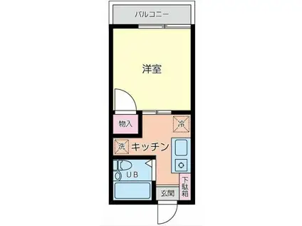 メゾンドルミエール(1K/1階)の間取り写真