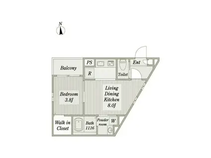 CHERIM清水(1LDK/2階)の間取り写真
