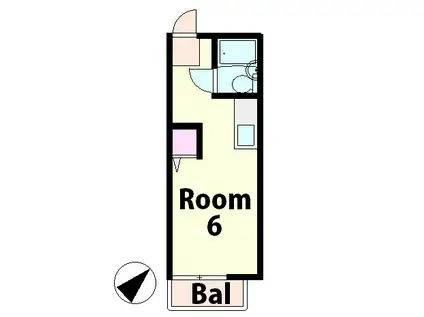 ハイスクエア湖南(ワンルーム/2階)の間取り写真