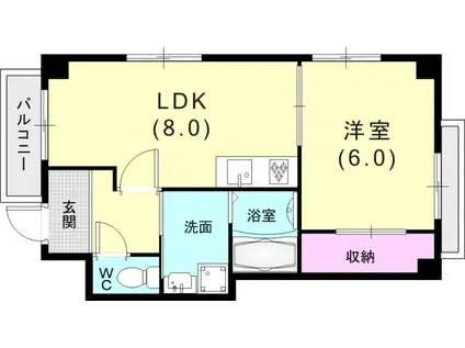 グレーズハイツ下沢(1DK/3階)の間取り写真