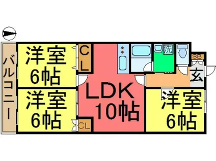 ダイチュウマンション(3LDK/3階)の間取り写真