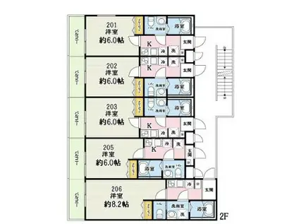 キャメル東川口2丁目(1K/2階)の間取り写真
