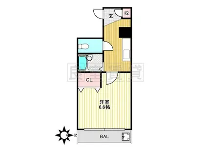 LIFE壱番館(1K/2階)の間取り写真