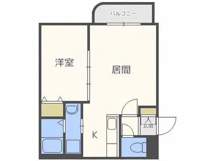 グレートヒルズ参番館(1LDK/3階)の間取り写真