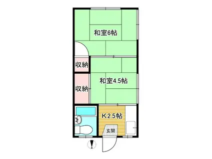 田島ハウス(2K/2階)の間取り写真