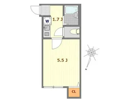 エスポワール綾瀬壱番館(1K/1階)の間取り写真