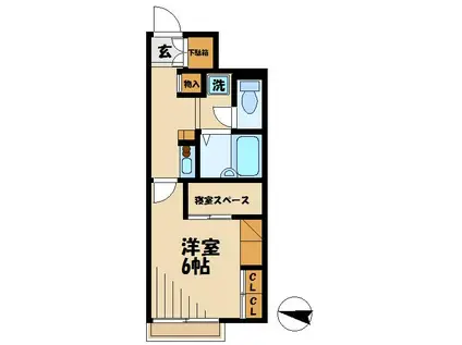 レオパレスFINE2(1K/1階)の間取り写真