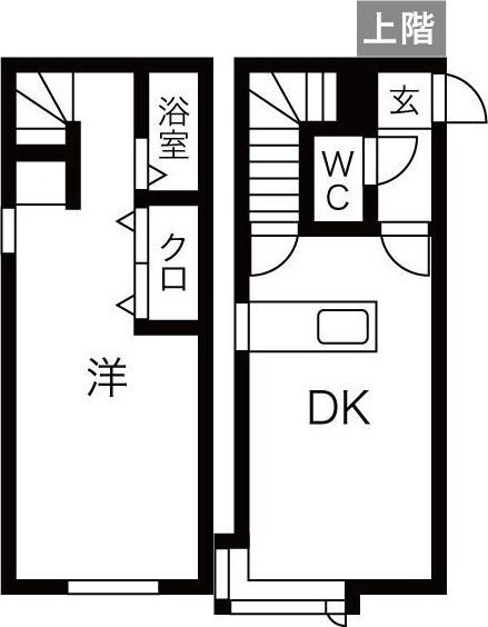 メゾンベルファム(1DK/1階)の間取り写真