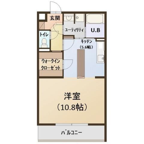 リリーローサ(ワンルーム/2階)の間取り写真
